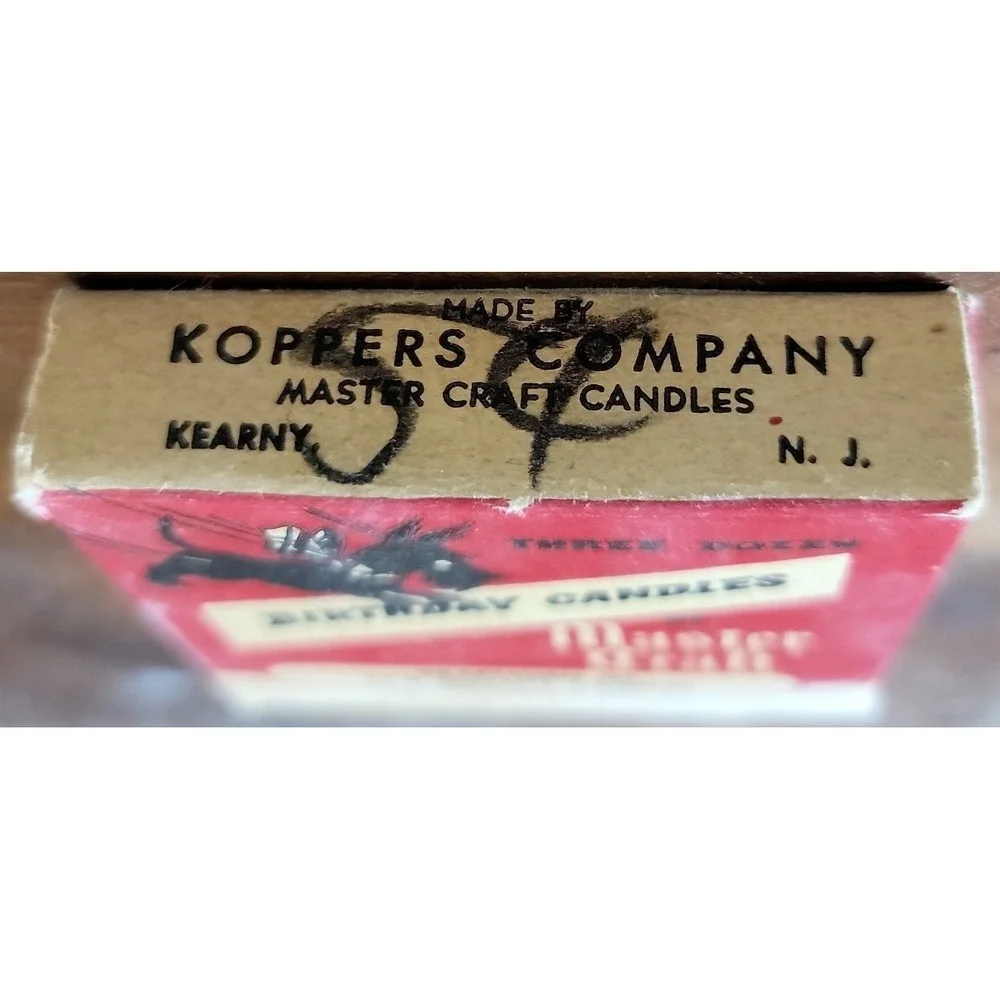Vintage Master Craft Birthday Candles Koppers Co Scottie Dog Box White